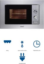 CATA 20 MC IX 20L 800W Microondas (Integrado, 20 L, 800 W, Giratorio, 100 W), 20 Litros, - Imagen 4