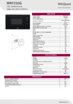 Whirlpool - Microondas integrable WMF250G negro, 25 L, 900W, plato giratorio grill 28 cm, 7 potencias - Imagen 3
