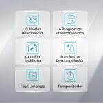 Hisense H29MOBS9H - Microondas Digital 29L, 900W, Revestimiento Cerámico, Vidrio Premium, 10 Potencias – Image 3