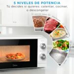 Microondas Midea 20 Litros y 700 W de Potencia | Microondas | Horno microondas de sobremesa blanco con – Image 5