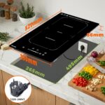 Topwish Placa Inducción 2 fuegos con zonas flexibles, Placa Inducción 30 cm, con Booster, 9 Niveles, Temporizador, Seguridad Infantil, Apagado automático, Mantiene caliente, 3500W - Imagen 4