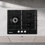 Corberó - Placa Gas Butano 60 cm | CPCGM3F3126N | Potencia 6,05kW | 3 Zonas | Zona Wok | Encendido automático | Capa de protección Clean+ | Apagado automático | Vidrio negro - Imagen 3