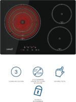 Placa de Inducción Cata Modelo TT 5003/G | 3 zonas de cocción | Placa con 9 Niveles de Potencia Regulables + Booster | Ancho 59 cm | Acabado negro. - Imagen 3
