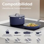 CIARRA Placa Inducción 3 Fuegos 6200W Placa Inducción Cerámica 60 cm, 9 Niveles de Potencia, Temporizador, Cierre de Seguridad CBBIH3 - Imagen 4