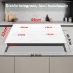 Placa De Inducción 4 Fuegos, Placas De Inducción 60 cm Vidrio Blanco, Función Boost, 9 Niveles De Potencia, Temporizador, Apagado Automático, Bloqueo De Seguridad, 7200W - Imagen 3