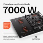 Klarstein MultiChef 4 Cocina de Inducción Gas - 4 Zonas (2 Gas, 2 Inducción), Flexzone, Control Slide Temporizador, 7 Kw, Negra, 58,5 cm - Imagen 3