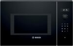Bosch - Microondas integrable, 60 cm, 8 programas automáticos, 25 litros, Grill, Negro,