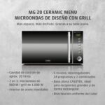 CASO MG 20 Menú Cerámico Microondas 2 en 1 con Grill | Sin tocadiscos ni rejilla de 2 niveles, - Imagen 2