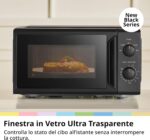 COMFEE CMO-MP012ND(BK) Mini horno microondas 20 L 700 W, negro, con ventana grande, compacto - Imagen 2