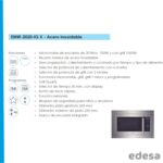 Edesa Microondas Empotrable Marco EMW-2020-IG X 20L Potencia 700 W Grill 1000W Pantalla Digital - Imagen 2
