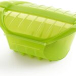 Lékué Estuche Vapor Profundo con Bandeja 3-4 Personas, Silicona Platino Verde, 1000 ml