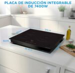 MIDEA Placa de Inducción 3 Fuegos 60 cm 7400 W - Placa de Inducción Integrada con Panel de Control Táctil, Quattro Inverter 9 Niveles, Booster, Indicador luminoso y Temporizador - Imagen 2