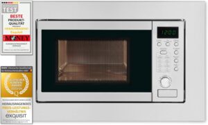 Microondas Exquisit Interlocking, 20L, 800W, Grill 1000W, Acabado en Acero Inoxidable, Digital