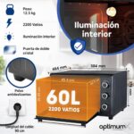 Horno Eléctrico OptimumX de Sobremesa 60L con Convección y Asador Giratorio – Image 2