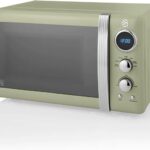 Swan Retro SM22030GNEU Microondas digital 20L, 5 niveles de potencia, función descongelación, 60 minutos