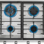 TEKA Cocina de Gas 58 cm, 4 Quemadores, Doble Anillo, Controles Frontales Metálicos, Quemadores de Alta Eficiencia, Autoencendido, Seguridad Termopar, Modelo EX 60.1 4G AI AL DR CI