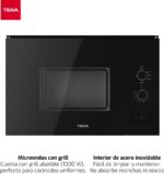 TEKA Microondas Integrable con Grill, 20 L, 5 Niveles de Potencia, 800 W, Interior de Acero Inoxidable, - Imagen 2