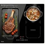 Topwish Placa de Inducción 4 Fuegos, Placa de Inducción 2 Zonas Flexibles, Mesa de Cocción de 60 cm, con Booster, 9 Niveles, Temporizador, Seguridad Infantil, Apagado Automático, Mantener Caliente, 7200W