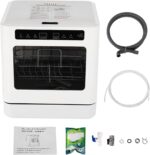 Lavavajillas de mesa, Lavavajillas de 800 W con pantalla LED, Lavavajillas de mesa con - Imagen 4