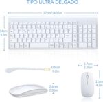 TopMate Pack Teclado y Ratón 2400DPI, Inalámbrico Ultrafino, 2.4G - Imagen 5