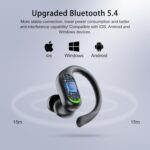 Auriculares Deportivos Inalámbricos, Auriculares Estéreo HiFi Bluetooth 5.4, Pantalla LED, 60H - Imagen 2