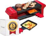 Mini raclette Bestron, para 1 o 2 personas, antiadherente, 350 W, rojo/negro