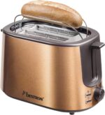 Tostadora Bestron para 2 rebanada, 1000 W, acero inoxidable – Image 2