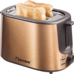 Tostadora Bestron para 2 rebanada, 1000 W, acero inoxidable