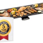 Plancha eléctrica Bestron XXL para cocinar, plancha con revestimiento antiadherente, parrilla eléctrica