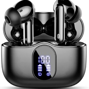 Auriculares Inalámbricos, Bluetooth 5.3 con Micrófono HD Pantalla LED Estéreo HiFi