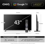 Televisor CHiQ L43QST de 43 pulgadas QLED Pro Smart Google TV - Diseño sin marco con estructura metálica - Imagen 2
