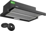 CIARRA CBCB6906D Campana extractora telescópica 60 cm 391 m³/h 2 niveles Iluminación LED Filtro de carbón