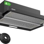 CIARRA CBCB6906D Campana extractora telescópica 60 cm 391 m³/h 2 niveles Iluminación LED Filtro de carbón
