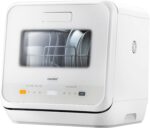 Lavavajillas de Encimera COMFEE , Mini Lavavajillas de Sobremesa con 6 Programas, Lavado a Vapor