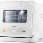 Lavavajillas de Encimera COMFEE , Mini Lavavajillas de Sobremesa con 6 Programas, Lavado a Vapor