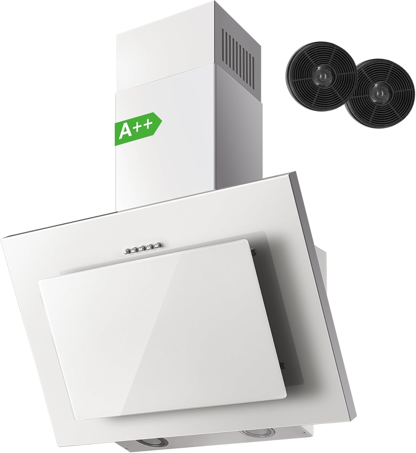 Campana extractora TopStrong Clase A++, 60 cm, color blanco, con Campana extractora TopStrong Clase A++, 60 cm, color blanco, con filtro de carbón, evacuación exterior y - Imagen 1