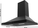 Cecotec Campana extractora piramidal Bolero Flux PT 604400 Negro A+++ 60 cm Frontal Cristal – Image 2