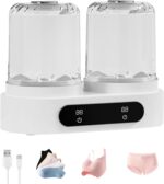 Lavadora de ropa interior, mini lavadora portátil para acampar 2 cámaras 3L de profundidad