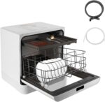 Lavavajillas de mesa, Lavavajillas de 800 W con pantalla LED, Lavavajillas de mesa con