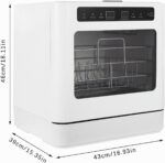 Lavavajillas de mesa, Lavavajillas de 800 W con pantalla LED, Lavavajillas de mesa con - Imagen 2
