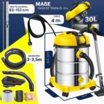 MASKO® Aspirador Industrial Seco Húmedo de Acero Inoxidable 2300W con Enchufe, Función de Soplado, – Image 2