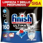 Pastillas para lavavajillas Finish Powerball Ultimate Infinity Shine con quitagrasa y vaso