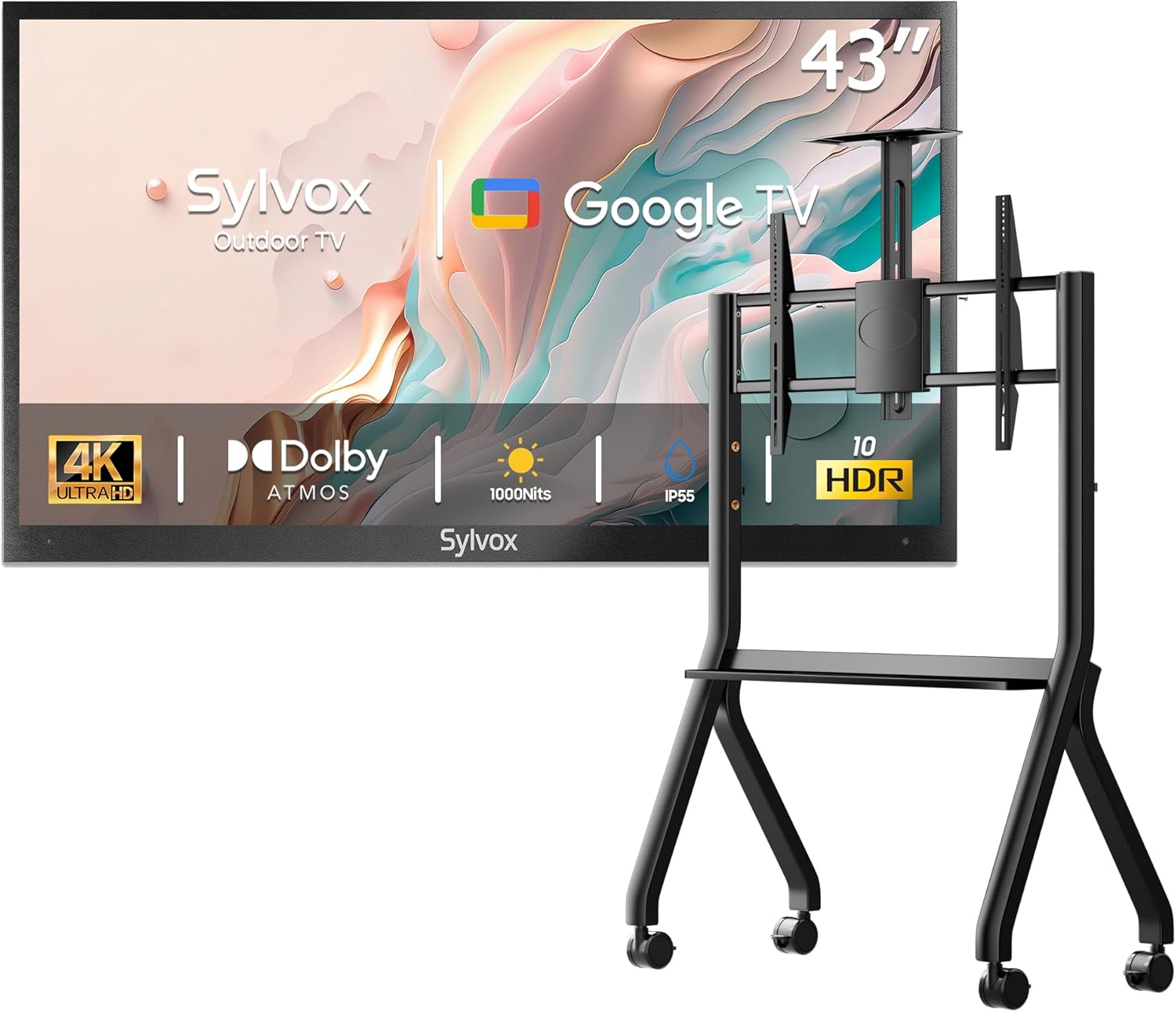 SYLVOX Outdoor TV 43 Inches, 4K UHD HDR, 1000 Nits, SYLVOX TV Exterior 43 Pulgadas, 4K UHD HDR, 1000 Nits, Google TV, Dolby Atmos, 60 Hz, WiFi, - Imagen 1