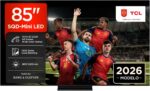 Televisor TCL 85C7L  85 pulgadas SQD-Mini LED 4K Smart TV, 2600 nits HDR Premium, claridad de movimiento de 144 Hz