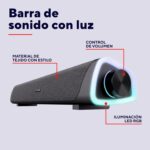 Trust Liro Barra de Sonido PC 12W, Soundbar Estéreo con Iluminación LED RGB, Conexión - Imagen 2