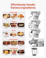 Robot de Cocina Eléctrico Multifuncional VEVOR, 1300 W, con Bol de Acero Inoxidable de 4,3 L y - Imagen 2