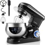 Robot de Cocina Profesional briebe 1800 W Max, Movimiento Orbital, Varillas, Bol 5L, 6 Velocidades